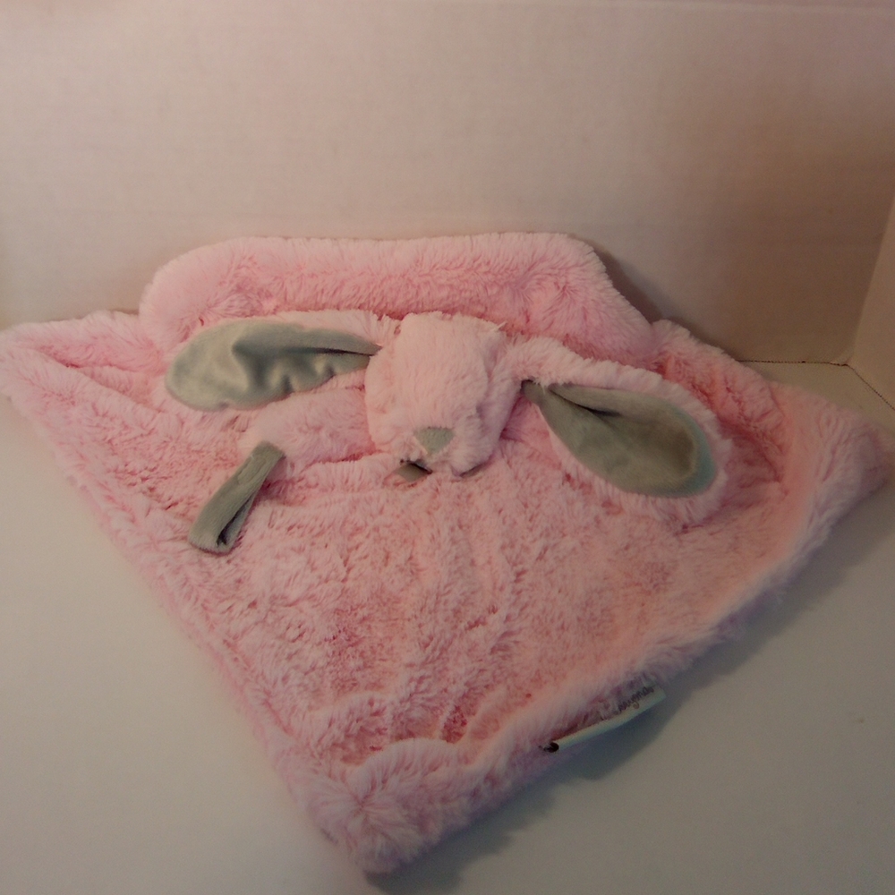 Blanket and Beyond Pink and Grey Bunny Rabbit Lovey Security Blanket